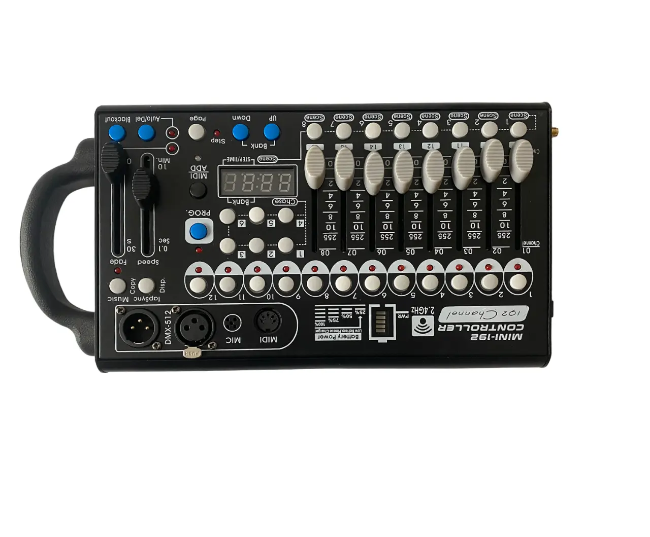 Контроллер MINI-192WBP 192 канальный DMX пульт с аккумулятором и