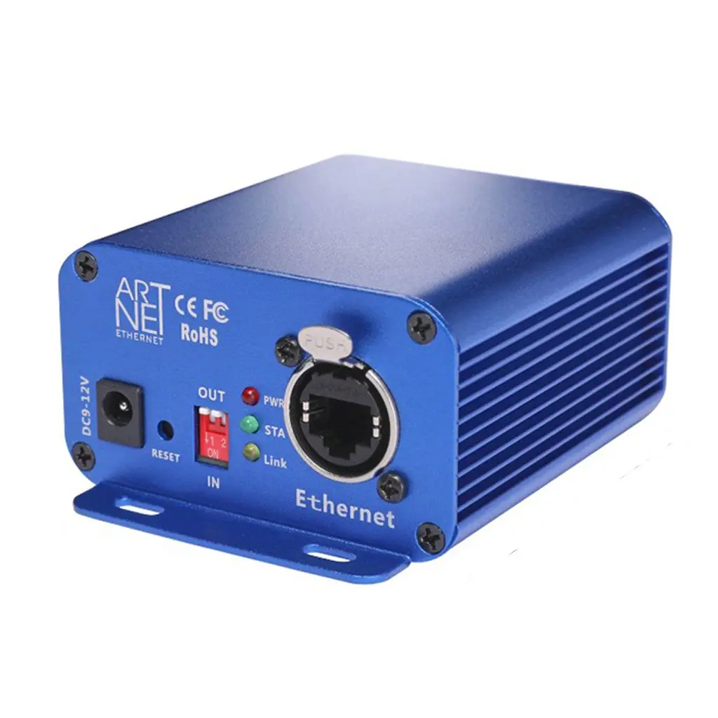 Контроллер Artnet в DMX 1024 канала. (2x512ch, XLR 3pin, 220V, БП