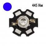 Фито светодиод 5 Вт 445 нм. (синий) на PCB "звезда"